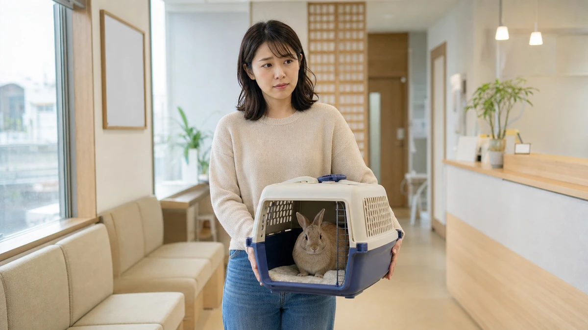 受け入れ範囲の狭いペットを預ける飼い主のイメージ