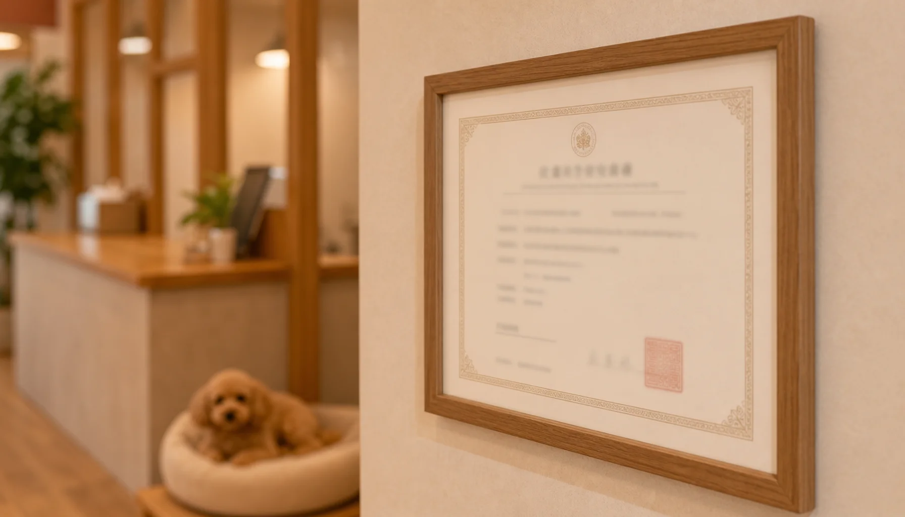施設賠償責任保険証書を壁に掲示